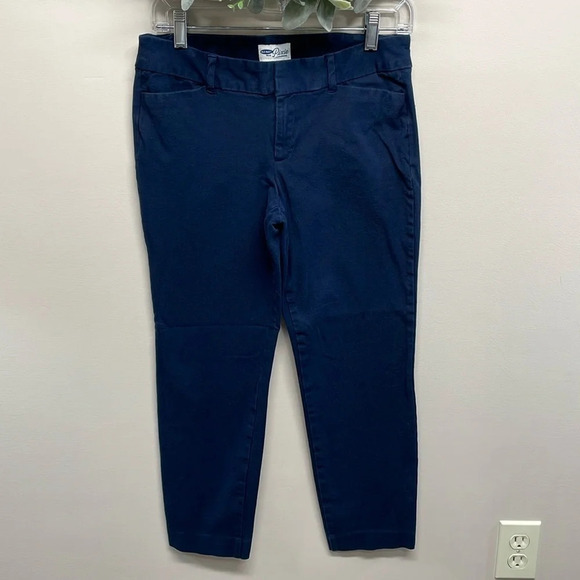 Old Navy Mid Rise Skinny Ankle Pants Navy 8 Regular - Picture 1 of 15